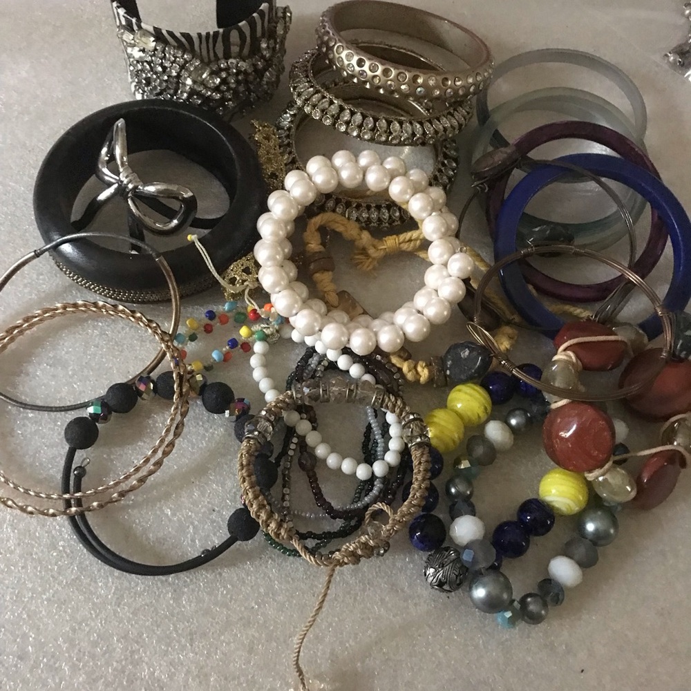 Assorted Women's Bracelet Stack in White, Yellow, Blue and Mixed Colors